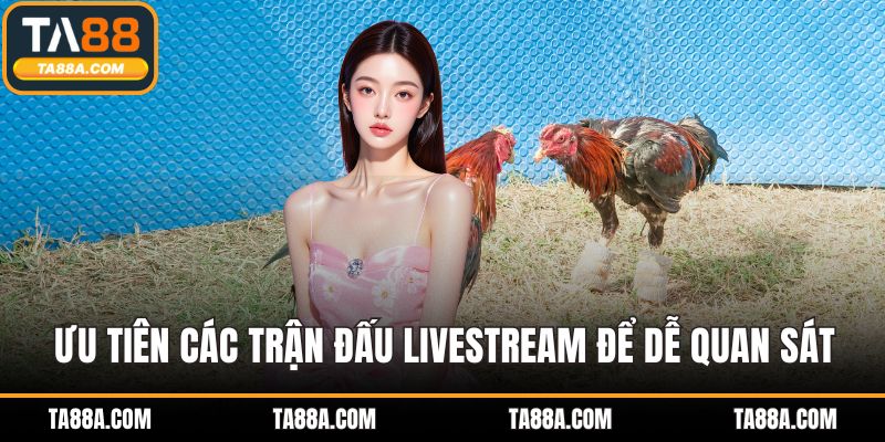 Ưu tiên các trận đấu livestream để dễ quan sát